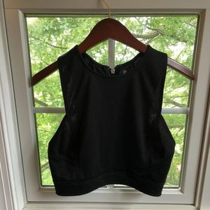 Black high neck crop top